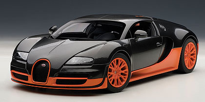 Bugatti Veyron Supersport - 2014 - Preto/Laranja<BR>1/18 Bugatti Veyron Supersport - 2014 - Preto/Laranja<BR>1/18