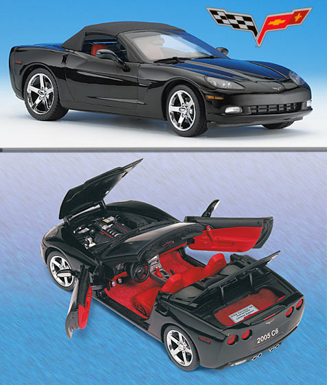 Corvette C6 Convertible - 2005 - Preto<BR>1/24