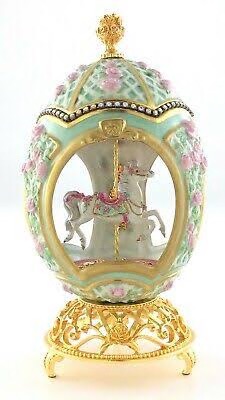 FABERGÉ Carousel Egg White Horse Music Box - 1996