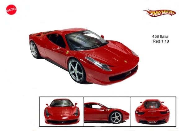 Ferrari 458 Italia - 2012 - Vermelho<BR>1/18 Ferrari 458 Italia - 2012 - Vermelho<BR>1/18