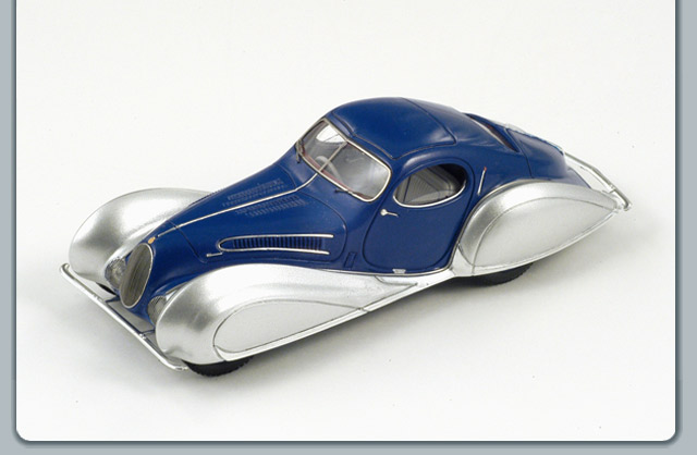 Talbot Lago T150C SS Teardrop Coupe - 1937 - Azul/Prata<BR>1/43