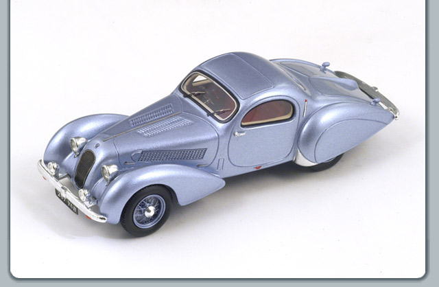 Talbot T23 F&F Teardrop Coupe - 1938 - Prata Azulado<BR>1/43