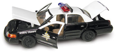 Ford Crown Victoria Police Texas - 2000 - Preto/Branco<BR>1/43