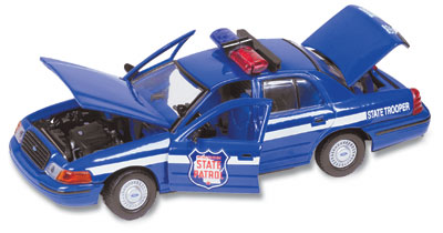 Ford Crown Victoria Police Wisconsin - 2001 - Azul<BR>1/43