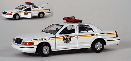 Ford Crown Victoria Police North Dakota - 2001 - Branco<BR>1/43