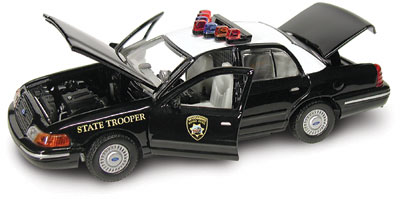 Ford Crown Victoria Police Wyoming - 2001 - Preto/Branco<BR>1/43