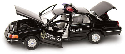 Ford Crown Victoria Police Kansas - 2001 - Preto<BR>1/43