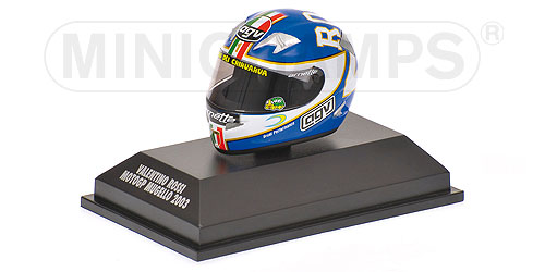 Capacete AGV Mugello - 2003 - Valentino Rossi<BR>1/8 Capacete AGV Mugello - 2003 - Valentino Rossi<BR>1/8