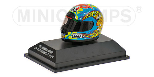 Capacete AGV Mugello GP 250 - 1999 - Valentino Rossi<BR>1/8 Capacete AGV Mugello GP 250 - 1999 - Valentino Rossi<BR>1/8