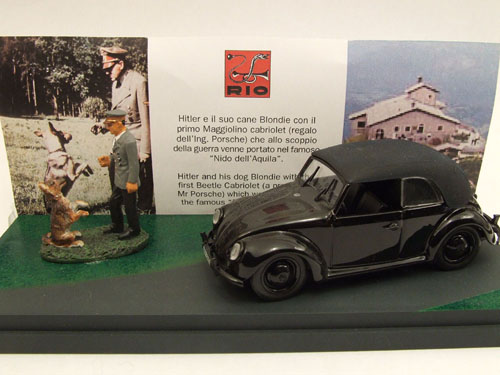 Volkswagen Cabrio Hitler e seu c�o - 1938 - Preto<BR>1/43