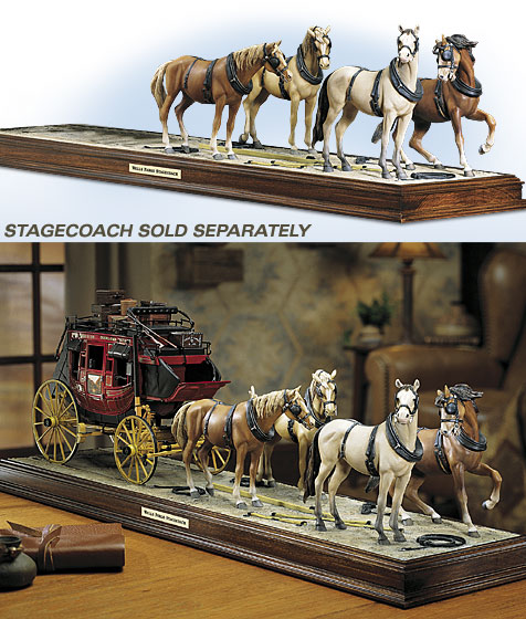Wells Fargo® 4-Horse Team with Display Base
